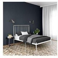 Giulia Modern Metal King Size Bed - White