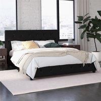 Dorel Dakota Upholstered Bed Black Pu Double, Black