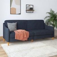 Dorel Jasper Coil Futon Navy Linen, Blue