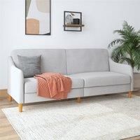 Dorel Jasper Coil Futon Light Grey Linen, Grey