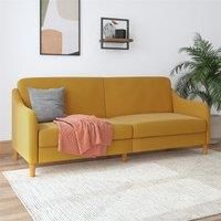 Dorel Jasper Coil Futon Mustard Linen, Yellow