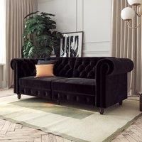 Dorel Felix Chesterfield Sofa Bed - Double Sleeper - Black Velvet