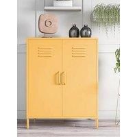 Dorel Home Novogratz Cache 2 Door Metal Locker Storage Cabinet Yellow