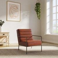 Bookham Accent Chair Rust Orange Faux Leather By Alphason