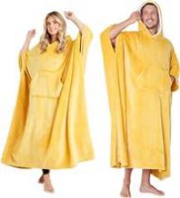 CityComfort Women Oversized Blanket Hoodie Fleece Giant Wearable Throw for Adults (Mustard)