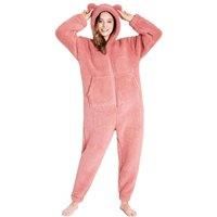 CityComfort Borg Onesie for Ladies (Dusky Pink, M)