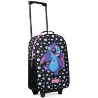 Disney Stitch Kids Suitcase for Girls Foldable Trolley Hand Luggage Bag Carry On Minnie Mouse Travel Bag with Wheels Cabin Bag Wheeled Bag with Handle Frozen Trolley Suitcase Girls (Black Stitch)