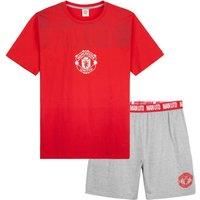 Manchester United FC Mens Short Pyjama Set T-Shirt & Shorts Sleepwear Nightwear