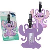 Disney Luggage Tags for Suitcase, Baggage Identification for Travel Name Address (Purple Angel)