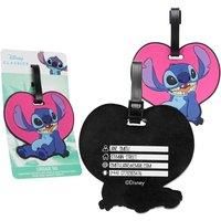 Disney Luggage Tags for Suitcase, Baggage Identification for Travel Name Address (Blue/Pink Stitch)