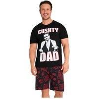 Only Fools and Horses Men's Summer Short Sleeve Pyjama Set in Black | Size: Large