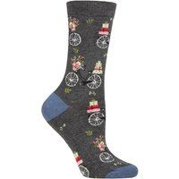Women's 1 Pair Thought Helen Bike Bamboo and Organic Cotton Socks Dark Grey 4-7 Ladies