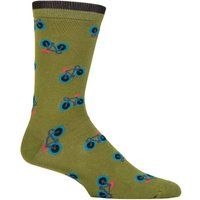 Mens 1 Pair Thought Teri Bamboo Bike Socks Lichen Green 7-11