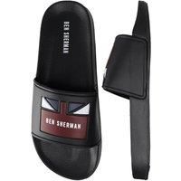 Ben Sherman Union Slip-On Black Synthetic Mens Sliders BS21112_Black_RED