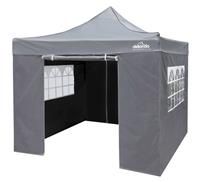 Premium 2x2m Pop-Up Gazebo & Side Walls with Carry Bag, Stakes & Weight - Grey