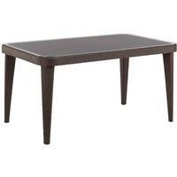 Dellonda Outdoor Dining Table, Weather Resistant, Glass Top, 90x150cm (W x H) - Wenge - DG206