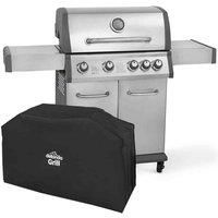 Dellonda 4+1 Burner Deluxe Gas BBQ w/ Piezo Ignition & Oxford Style Cover, Stainless Steel - DG231