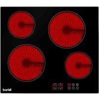 Baridi 60cm Built-In Ceramic Hob with 4 Cooking Zones, Black Glass - DH131