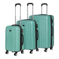 Dellonda Suitcase Set 3-Piece Lightweight Hard Shell ABS Luggage Set with Integrated TSA Approved Combination Lock - 20", 24", 28", Hand Luggage, Travel Bag & Hold Luggage - Teal - DL126