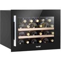 Baridi 60Cm Built-in 28 Bottle Wine Cooler With Beech Wood Shelves Black