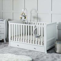 Ickle Bubba Snowdon Classic Cot Bed And Fibre Mattress - White, White
