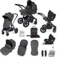 Ickle Bubba Stomp Luxe All-in-One Travel System with Isofix Base (Cirrus) (Black/Charcoal Grey/Black)