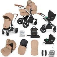 Ickle Bubba Stomp Luxe All-in-One Travel System with Isofix Base (Cirrus) (Silver/Desert/Tan)
