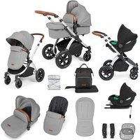 Ickle Bubba Stomp Luxe All-in-One Travel System with Isofix Base (Cirrus) (Silver/Pearl Grey/Tan)