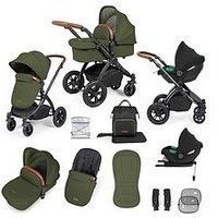 Ickle Bubba Stomp Luxe Aio, I-Size & Isofix Base - Black / Woodland / Tan
