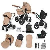Ickle Bubba Stomp Luxe Aio, I-Size & Isofix Base - Silver / Desert / Tan