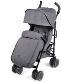 Ickle Bubba Discovery Max Stroller incl UPF 50 Hood, Rain Cover, Seatliner & Footmuff, Cup Holder - Graphite Grey on Black Frame