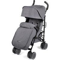 Ickle Bubba Discovery Prime Stroller | Lightweight Portable Pushchair | from 6 Months to 4 Years | UPF 50 Hood, Rain Cover, Seatliner & Footmuff, Cup Holder, Buggy Organiser | Grey on Black Frame