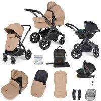Ickle Bubba Stomp Luxe All-in-One I-Size Travel System with Isofix Base - Black/Desert/Black
