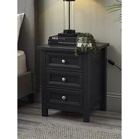 Julian Bowen Maine 3 Drawer Bedside, Anthracite, Engineered Wood, One Size