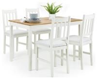 Julian Bowen Set Of Coxmoor White & Oak Dining Table & 4 Chairs