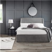 Frida Storage Ottoman King Size Bed - Grey - Grey