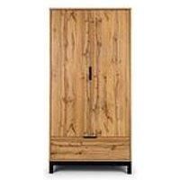 Julian Bowen Bali 2 Door 1 Drawer Wardrobe, Engineered Wood, Oak, One Size