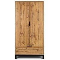 Julian Bowen Bali 2 Door 1 Drawer Wardrobe, Engineered Wood, Oak, One Size