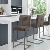 Julian Bowen Set Of 2 Brooklyn Barstools, Charcoal Grey