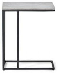 Julian Bowen Staten Drinks / Side Table - Black and Concrete Effect Top