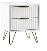 Julian Bowen Murano 2 Drawer Bedside - White Bedsides