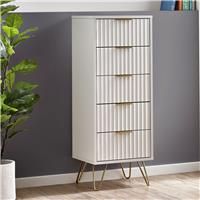 Julian Bowen Murano 5 Drawer Tallboy - Matt White, White
