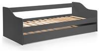 Julian Bowen Elba Trundle Day Bed & 2 Mattresses - Charcoal