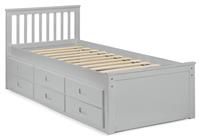 Julian Bowen Maisie Trundle Day Bed & 2 Mattresses - Grey
