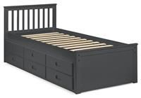 Julian Bowen Maisie Trundle Day Bed & 2 Mattresses- Charcoal