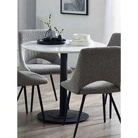 Julian Bowen Luca Round Table & 4 Iris Grey Chairs