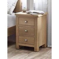 Julian Bowen Memphis Limed Oak 3 Drawer Bedside