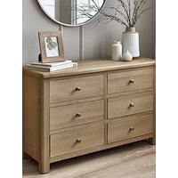 Julian Bowen Memphis Limed Oak 6 Drawer Wide Chest