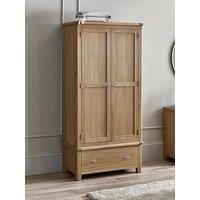 Julian Bowen Memphis Limed Oak 2 Door 1 Drawer Wardrobe