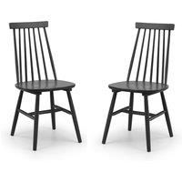 Julian Bowen Set Of 2 Alassio Spindle Back Dining Chairs - Black